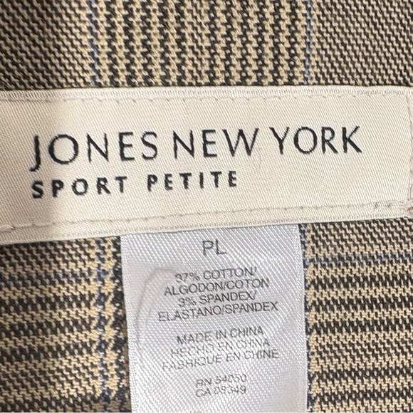 Jones New York Sport Petite Women’s Beige & Black Plaid Jacket SZ PL - Picture 6 of 10